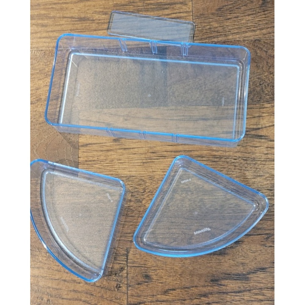 Tupperware Preludio Clear Blue Acrylic 3 Removable Inserts